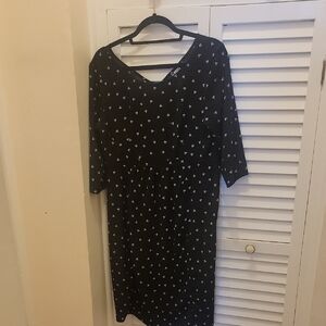 Elegant Black Dress with White Pattern